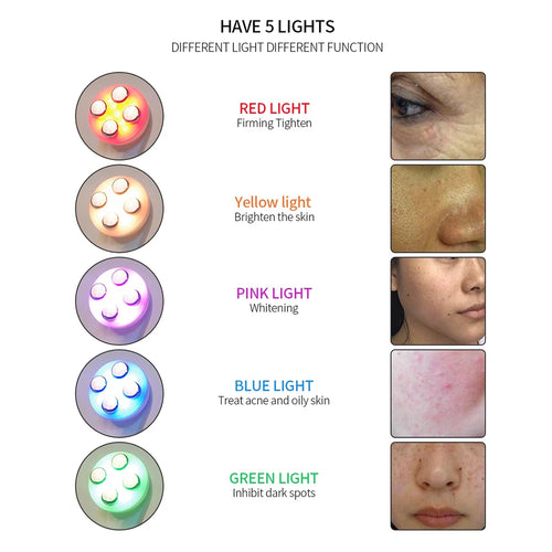 5 In 1 Home Facial Beauty Device Mesotherapy Electroporation RF Radio Frequency Facial LED Photon Skin Care Beauty Device Face Lifting Tighten