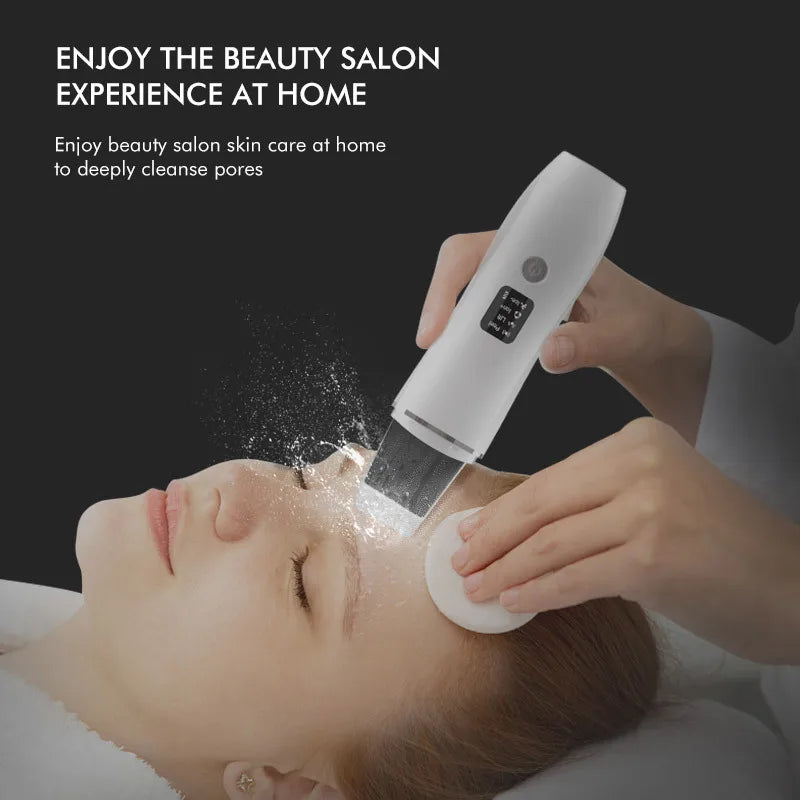 Professional-Grade Ultrasonic Skin Spatula - Pore Cleaner Tool & Blackhead Remover Device, Facial Beauty Instrument for Home Use